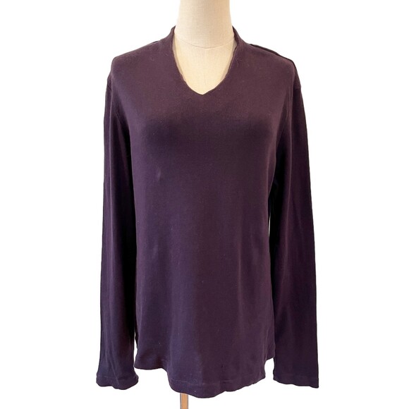 Coldwater Creek Purple Knit Top Sweater Medium V-Neck - Picture 1 of 7